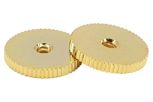 Vintage Thin ABR-1 Bridge Thumbwheels fits USA Gibson® Gold - Picture 1 of 2