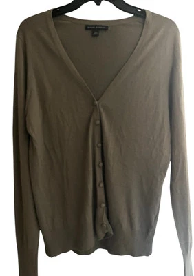 Banana Republic Suéter Cárdigan Lana Cachemira Mezcla Taupe Grande Foto 1 de 4