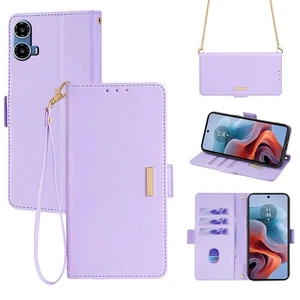For Motorola Moto G 5G Edge 50 G55 G30 G51 G41 Fashion Leather Wallet Phone Case - Picture 1 of 14