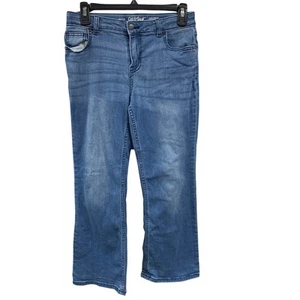 New Cat & Jack Girls Size 12 Super Stretch Bootcut Medium Wash Denim Blue Jeans - Picture 1 of 5