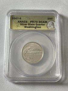 2007-S Washington Silver State Quarter ANACS PF 70 DCAM - Picture 1 of 8