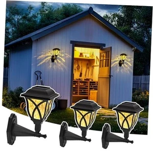 Solar Wall Lantern Outdoor Shed Lights, Waterproof Solar Powered 3 Warm White - Picture 1 of 7