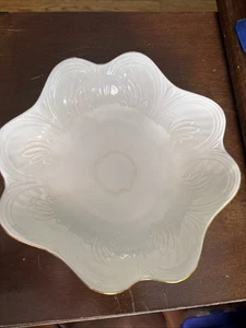 Lenox Symphony China 7” Candy Dish Bon Bon Bowl Scalloped Gold Trim - Picture 1 of 2