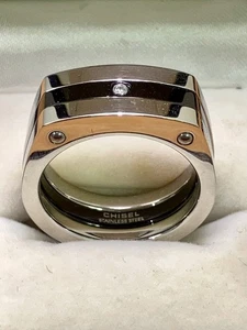 Chisel Polished Stainless Steel Ring Band - Picture 1 of 8