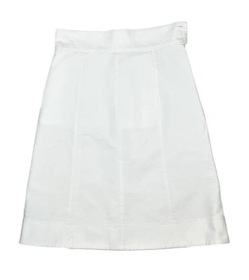 Fendi White Cotton A-Line Knee Length Skirt Size 40 - Image 1 of 4