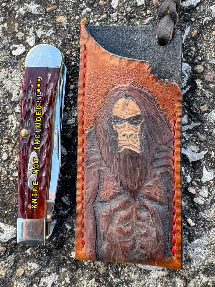 Cuchillo de cuero bolsa deslizante estuche hecho a mano XX tamaño cuchillo trampero o ganadero Foto 1 de 4