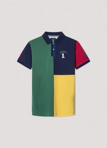 Hackett London Men’s Multi-Colour Panel Polo Shirt – Bold Colour Block Small - Picture 1 of 2