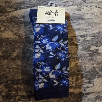 Calcetines unisex Woolrich X Target peso medio en azul floral talla L/XL NUEVOS CON ETIQUETAS Foto 1 de 2