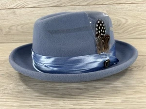 Bruno Capelo Fedora Giovani hellblau Mütze australische Wolle XL UN-120 neu Italy - Bild 1 von 9