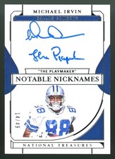 2021 Panini National Treasures Notable Nicknames Auto Michael Irvin /49 (F37)