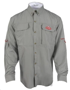 Berkley Long Sleeve Performance Tech Fishing Shirt L Large Mens Grey Poly - Picture 1 of 6
