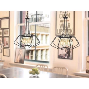 Cal Lighting 4 Light Ladue Metal Chandelier, Black/Chrome - FX-3750-4 - Picture 1 of 1