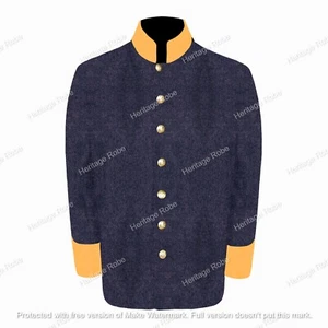 US Civil War 7 CSA Confederate Cadet Grey Sack Coat With Color Cuff & Collar - Picture 1 of 20