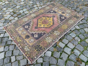 Handmade Wool Rug, Bohemian Area Rug, Turkish Vintage Rug, Home Rug 3,3 x 5,2 ft - Picture 1 of 10