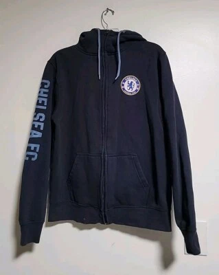 Sudadera con capucha de fútbol forrada de lana con cremallera completa con licencia oficial Chelsea - Talla L  Foto 1 de 4