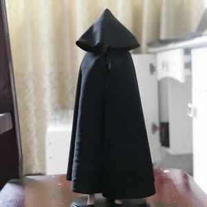 Capa con capucha de capa negra de soldado escala 1:6 para muñeca de cuerpo masculino de 12" PH HT - Imagen 1 de 6