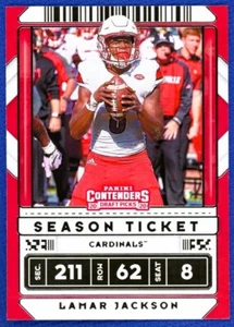 2020 Panini Contenders Draft Picks Lamar Jackson #61 - Louisville Cardinals - Picture 1 of 2