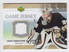 2007-08 UD SERIES 1 JEAN SEBASTIEN GIGUERE JERSEY GAME USED J-JG Upper Deck Duck