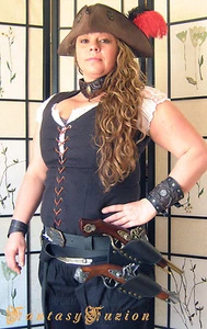 Pirate Captain BlackBeard Flintlock Guns Leather Belt Holsters - Bild 1 von 1