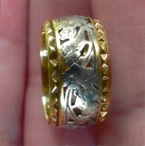 GOLDBAND MANN ODER FRAU GRÖSSE 6 3/4 WEISS UND GELB 5,7 GRAMM - Bild 1 von 2