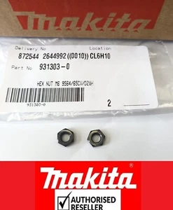 2XTUERCA HEXAGONAL MAKITA ORIGINAL 931303-0 M6 PARA AMOLADORA ANGULAR GA5080R GA7010C GA9010C - Imagen 1 de 3