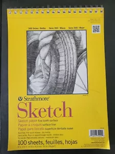 STRATHMORE SKIZZENBLOCK Feinzahnpapier 100 BLATT 9x12 300 SERIE UNBENUTZT - Bild 1 von 6