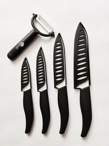 Keramikmesser-Set, Küchenmesser, Kochmesser, Messerset Zirkonia weiß mit Schutz - Bild 1 von 8