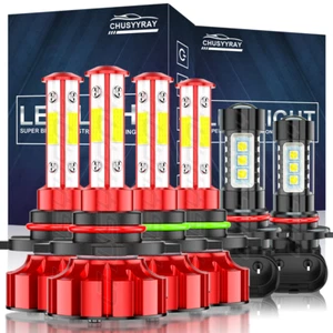 For Chevy Silverado 1500 2500 HD 2003-2006 6K LED Headlight+Fog Light Bulbs Kit - Picture 1 of 12