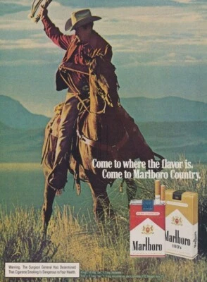 Anuncio sabor vaquero cigarrillos Marlboro | PÓSTER 24 X 30 pulgadas Foto 1 de 2