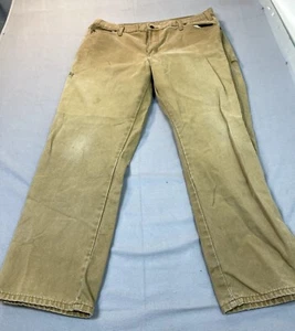 Dickies Pants Mens 38 Brown Carpenter Relaxed Fit Canvas Work Wear 38x30 Detroit - Picture 1 of 21