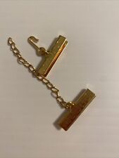 12 Sets Ribbon Crimp Clamp Ends Clasps Fasteners Hook & Chain 25mm Gold