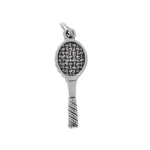 Charm in argento sterling, ciondolo racchetta da tennis, originale 925, piccolo ciondolo per brac - Foto 1 di 2