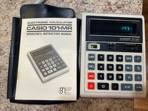 Casio 101 MR Electronic Calculator w/ Manual & Leather Case 1970s - Picture 1 of 8