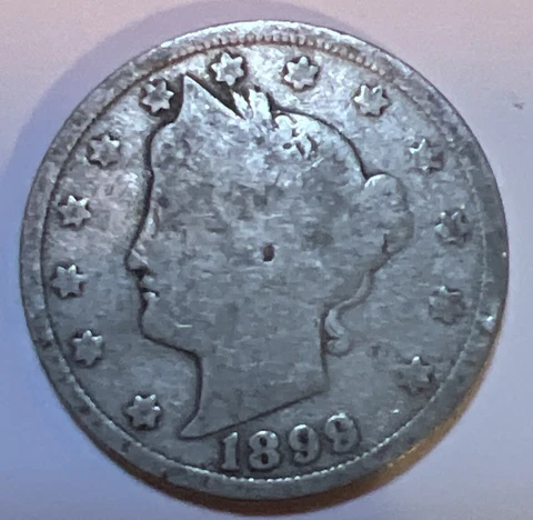 1899 Liberty Head " V " Nickel Philadelphia Mint USA Type Coin Actual Photos A16 Cover