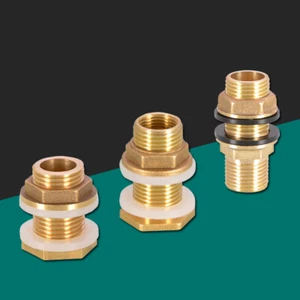 Messing Innen/Außen Gewindefitting Schottverschraubung Schlauch Anschlus 1/2 3/4 - Picture 1 of 24