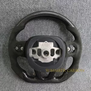 Real Carbon Fiber Steering Wheel Suede Fit Toyota Supra A90 MK5 2020-2024 w/Trim - Picture 1 of 6