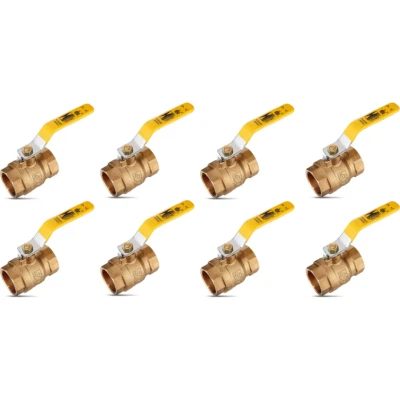 3/4” Brass Ball Valve Lead Free Full Port Female Threaded NPT 600 WOG - 8 Pack - Image 1 of 4