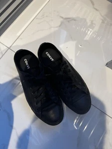 Mens Converse Shoes - Leather Black - size 9 uk - Picture 1 of 6