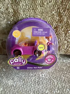NEW Polly Pocket Poly Wheels LEA #3 GLITTER HOT PINK 2006 Mattel - Picture 1 of 2