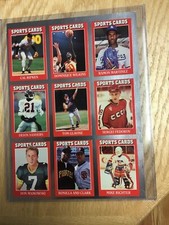 1991 Allan Kaye’s Sports Cards Price Guide Uncut Sheet Cards #28-36