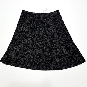 Chico’s Travelers Skirt Women Size 2 Black Elastic Waist Pull On Acetate Stretch - Picture 1 of 9