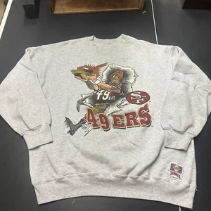 Vintage 1993 XL Nutmeg Mills Crewneck San Francisco 49ers Jack Davis Art Vintage NFL - Bild 1 von 9