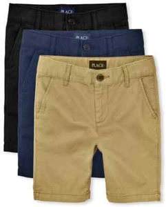 Boys The Childrens Place Uniform Stretch 12-Slim Chino Shorts +Cinch Bag 1/2 OFF - Picture 1 of 11