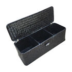 3 Compartment Storage Box Wicker Rattan Basket with Cover Sundries Holder8875