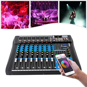 8 Channel Bluetooth Live Sound Card Studio Audio Mixer Mix Console Pro USB kits - Picture 1 of 17