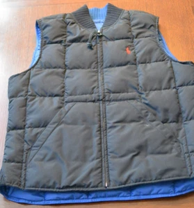 Polo Ralph Lauren vintage uomo L nera piumino e piume zip gilet imbottito tasche usato in ottime condizioni - Foto 1 di 9