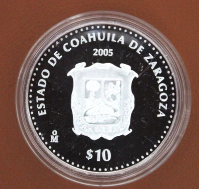 2005 Mexico $10 Peso Silver Proof Estado De Coahuila De Zaragoza #GP15 - Image 1 of 2