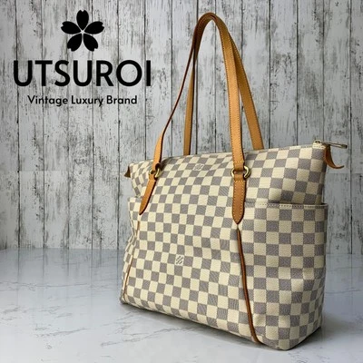 LOUIS VUITTON Totally MM Damier Azur Tote Bag N51262 White Auth【Condition:S】 - Image 1 of 4