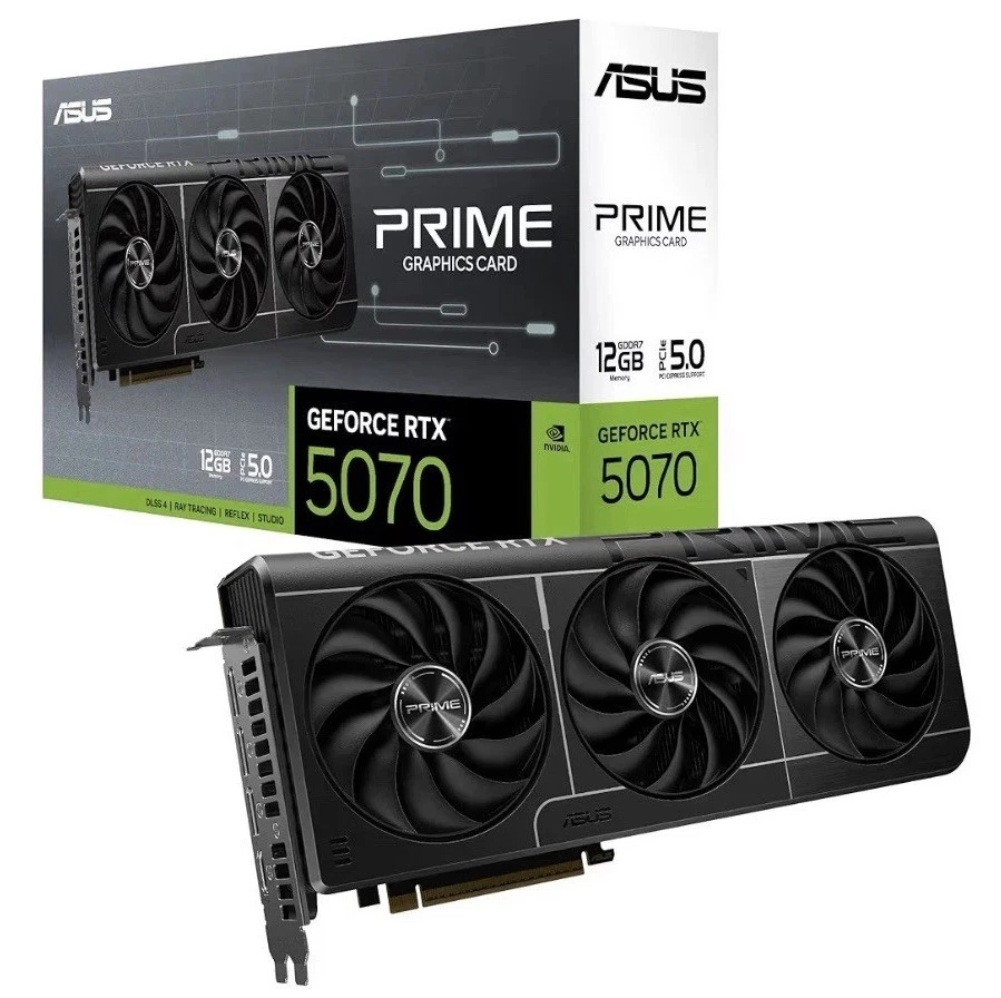 ASUS PRIME GeForce RTX 5070 12GB 192-Bit GDDR7 PCI Express 5.0 Graphics Card PRI - Image 1 of 1