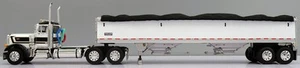 1/64 DCP First Gear Peterbilt day tandem axle hopper bottom grain trailer black - Picture 1 of 1
